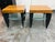 Design Plus Gallery presents a Pair of Postmodern Figured Maple and Frosted Glass End Tables. Dating to the late 20th...