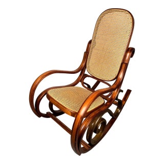 Mid 20th Century Vintage Thonet-Style Bentwood Rocking Chair For Sale