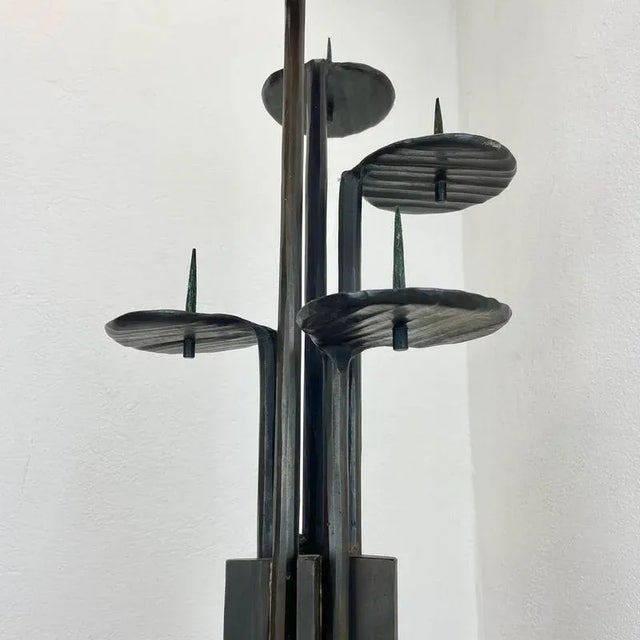 Large Brutalist Bronze Candleholder from Manfred Bergmeister, Germany, 1970s For Sale - Image 14 of 18