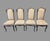 Set of 4 Vintage French Louis XV Style Dining Chairs Carved Wood Upholstered For Sale - Image 6 of 11