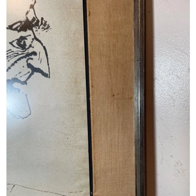 Huge Vintage Original William Gropper Ink Wash Figural Drawing Sketch Painting For Sale - Image 12 of 12