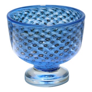 Late 20th Century Kosta Boda Peacock Bowl, Signed Bertil Vallien For Sale