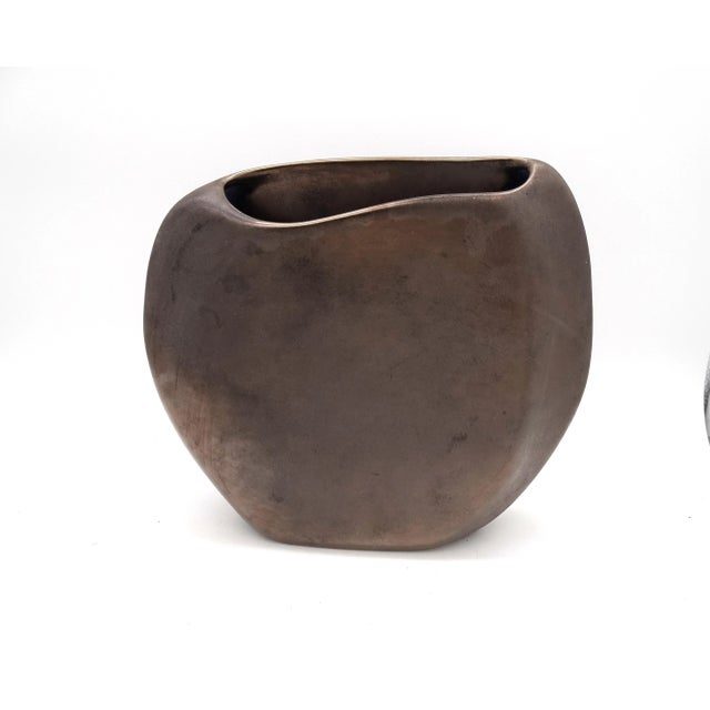 Free-Form Antracite Glazed Ceramic Vase by Max Idlas, 1970s For Sale - Image 16 of 16