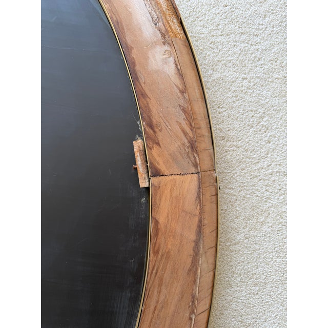 Mid 20th Century Oval Gold Hand-Cut Beveled Glass Mirror Model 2727 by Cristal Art For Sale - Image 14 of 17