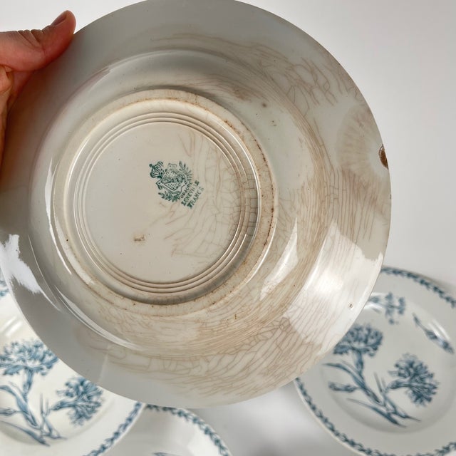 Antique Soup Plates from KG Lunéville, 1890s, Set of 8 For Sale - Image 13 of 15