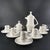 A very unusual mocha service from the 1970s. 6 cups, approx. 6 cm high 6 saucers, approx. 12.8 cm high 1 pot with lid,...
