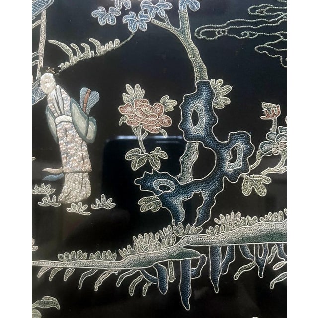 Framed Chinese Antique Textile Qing Dynasty Provenance For Sale - Image 15 of 15