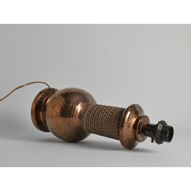 Mid-Century Modern Copper-Hued Ceramic Table Lamp by Bitossi for Bergboms, 1970s For Sale - Image 11 of 12