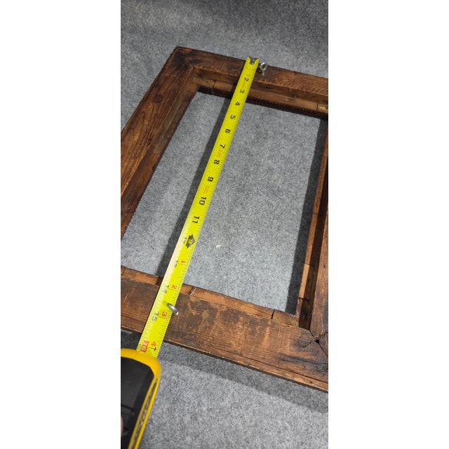 Antique Tramp Art Carved Wood Frame With Layered Geometric Design For Sale - Image 15 of 18