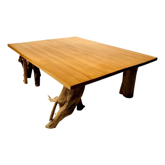 Vintage Driftwood & Cedar Low Tea Table For Sale