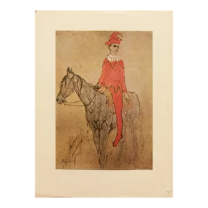 1948 After Pablo Picasso "Clown a Cheval", First Edition Period Offset Lithograph