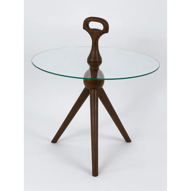 1960s Mid-Century Teak Tripod Side Table from Cesare Lacca, Germany, 1960s For Sale - Image 5 of 18