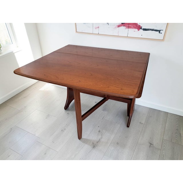 Vintage Dining Table in Teak with Drop Leaf, 1970 For Sale - Image 12 of 18