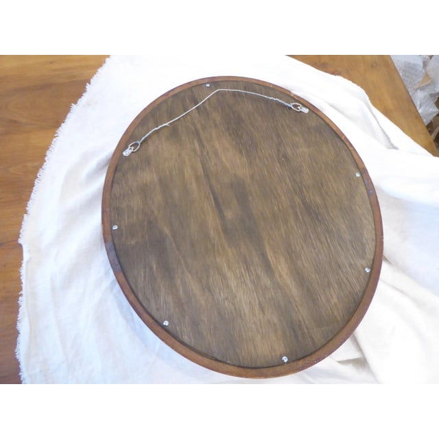 American 19th Century Oval Deep Cove Mahogany Mirror For Sale - Image 3 of 3