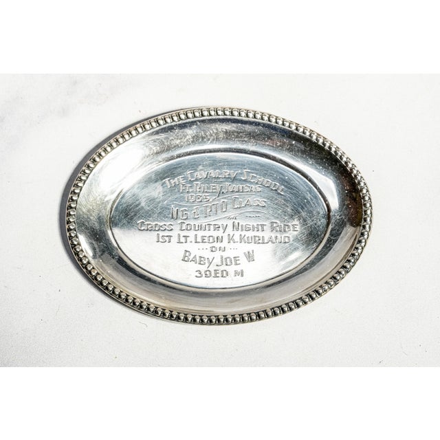 Rare Collection Miniature Sterling Silver Antique Trophy Pin Dish Tray Horse Calvary School Ft. Riley Kansas Militaria Interest For Sale - Image 9 of 16