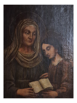 The Education of the Virgin or Saint Anne Teaching Mary to Read, Early 19th Century, Oil on Canvas