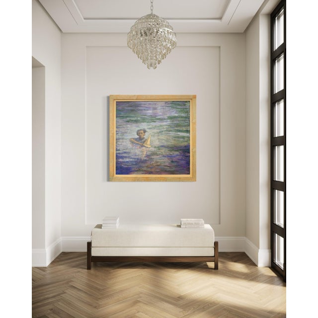 Giampaolo Talani "The Man With the Beretta" Oil on Board, Large Figurative Seascape, Tuscan Coastal Art, Italian Master Contemporary Art, 2000 For Sale In Monterey, CA - Image 6 of 10