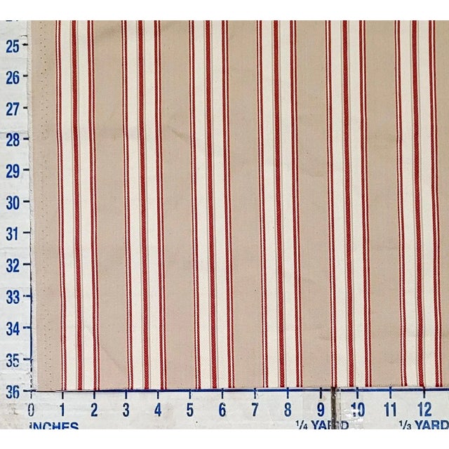 Ralph Lauren "Armagnac" Reversible Linen Blend Ticking Stripe- 5 Yards For Sale In Los Angeles - Image 6 of 10