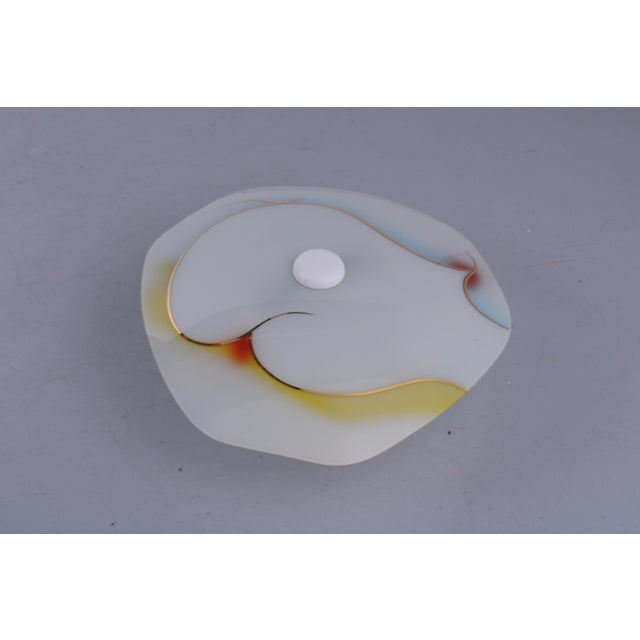 1950s Glass Colored Dish Ceiling Lamp, 1950s For Sale - Image 5 of 15