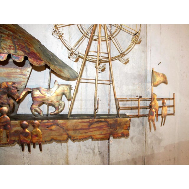 Mid 20th Century Vintage Carnival Scene Copper Wall Art For Sale - Image 5 of 9