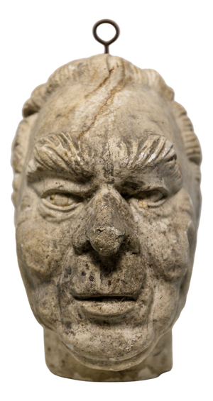 Plaster Sculpture Depicting a Man's Head, 1960s