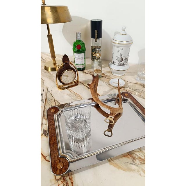 Postmodern Tray in Steel and Veneered Plywood, 1980s For Sale - Image 3 of 18