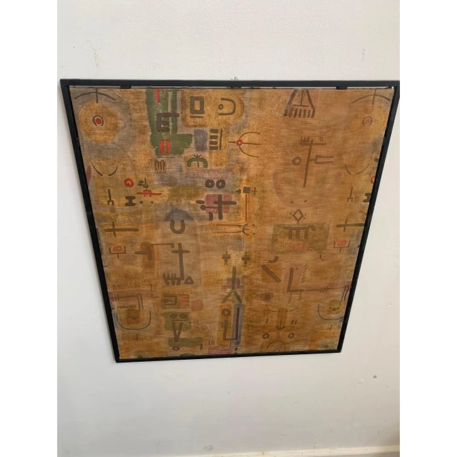 Fragment of fabric Gio Pomodoro 1950/60, later frame Measurements with frame 79x91 This piece has an attribution mark, I...