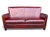 Crate & Barrel Vintage Hand-Dyed Burgundy Leather Loveseat With Rich Patina and Sloped Arms For Sale - Image 12 of 15