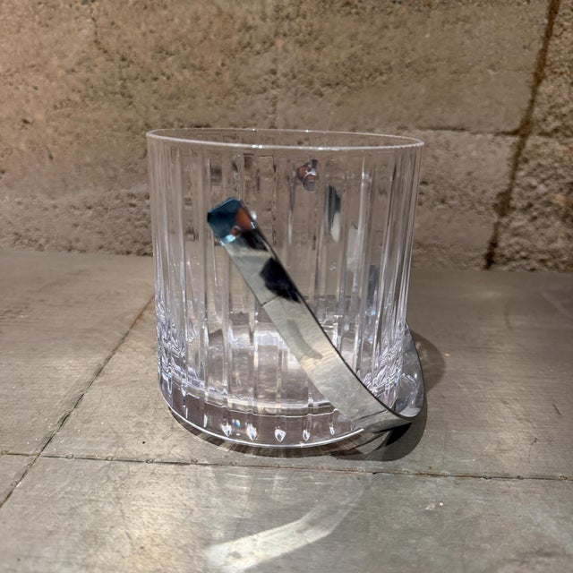 Baccarat Style Ice Bucket, Clear Lead Crystal, Ribbed Design, 1960s For Sale - Image 15 of 15