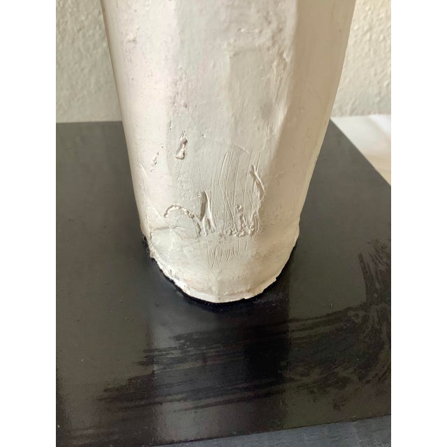 1980s Naida Seibel Mixed Media Figurative Sculpture With Brass Face & Feather Adornment, 27” H For Sale In Las Vegas - Image 6 of 10
