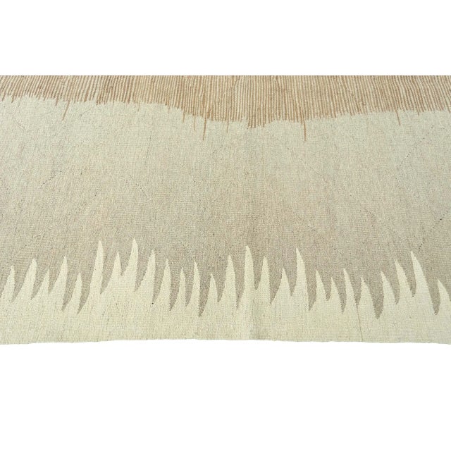 Textile Handwoven Kilim Rug in Beige and Sand Tones For Sale - Image 7 of 9