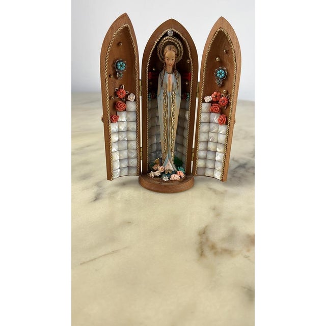 Statuette of the Madonna with 18K Gold and Precious Stones, Italy, 1981 For Sale - Image 13 of 14