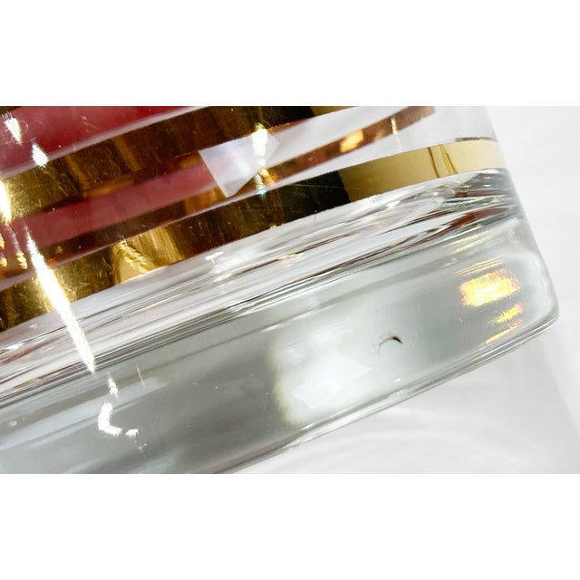 Transparent Vintage Mid Century Modern Style Gold Banded Lowball Glasses, Set of 4 For Sale - Image 8 of 9