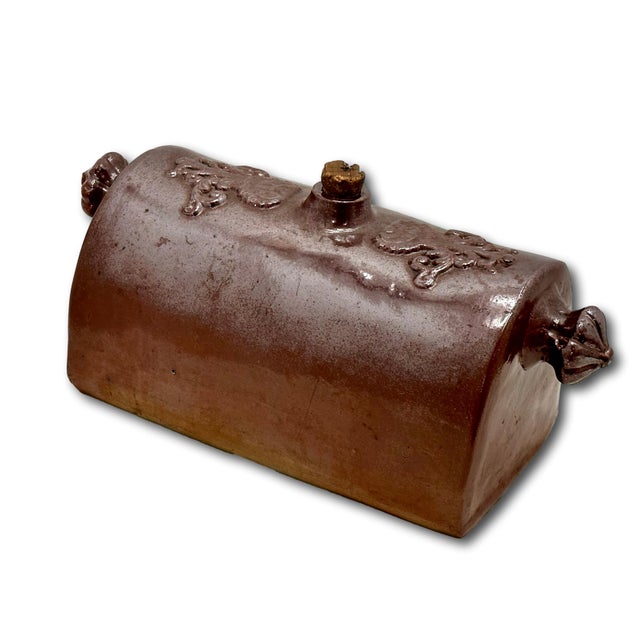 Rare & Decorative Antique English Georgian Stoneware Foot Warmer - Circa Late 18th Century For Sale - Image 9 of 17