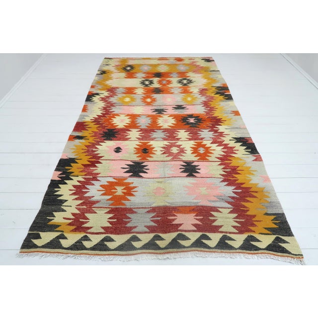 Vintage Turkish Kilim Rug-5′2″ × 9′1″ For Sale - Image 13 of 13