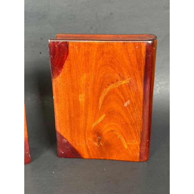 Vintage Handcrafted Wooden Faux Book Bookends, a Pair For Sale - Image 4 of 10