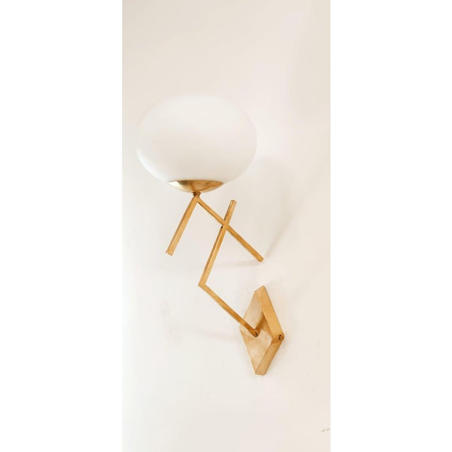 Metal Brass Wall Light with Oval Glass For Sale - Image 7 of 10