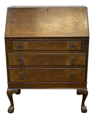 English Walnut Secretary, 1930s