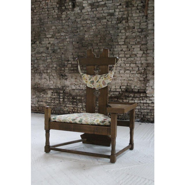 Vintage Dutch Brutalist Oak Side Chair, 1950 For Sale - Image 10 of 14