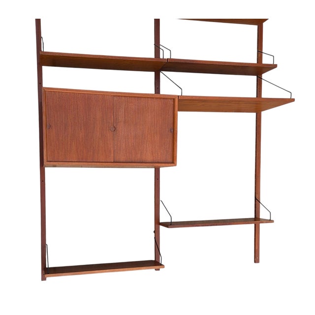 Mid-Century Modern 1950 Poul Cadovius Design Wall Mounted Shelf Modular Royal System Teak Cado Unit For Sale - Image 3 of 16