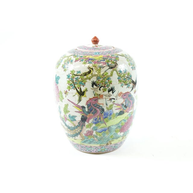 19th Century Antique Chinese Famille Rose Jar with Lid For Sale - Image 6 of 6