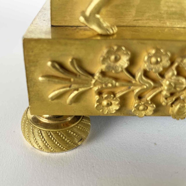 Metal Gilded Bronze Table Clock For Sale - Image 7 of 15