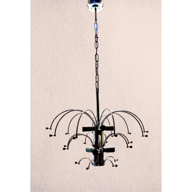 Set of Two Golden Molten-Leaf Murano Glass Chandeliers, Style of Mazzega – 1970s For Sale - Image 6 of 16