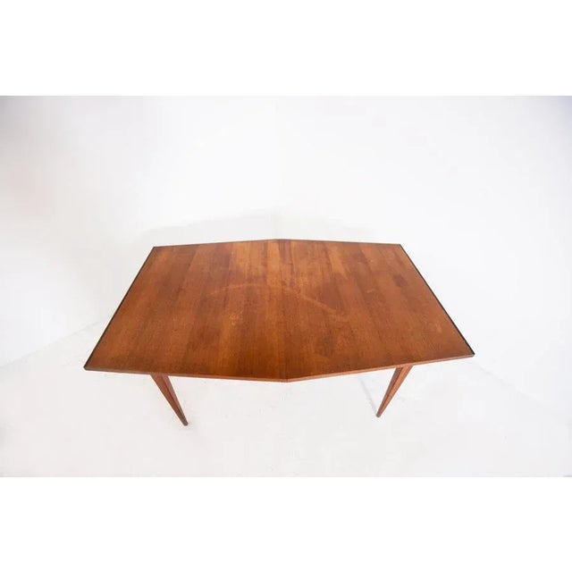 Gold American Geometric Wooden Dining Table For Sale - Image 8 of 9