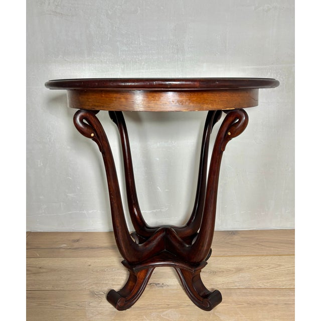Art Nouveau Oak Pedestal Side Table, Early 20th Century For Sale - Image 4 of 12