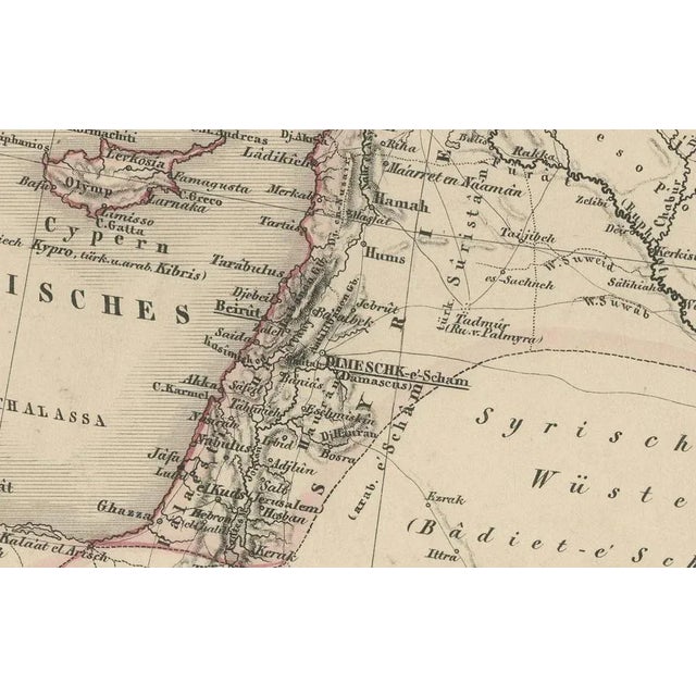 Paper Map of Arabia and Asia Minor and Caucasus by Perthes, 1858 For Sale - Image 7 of 10