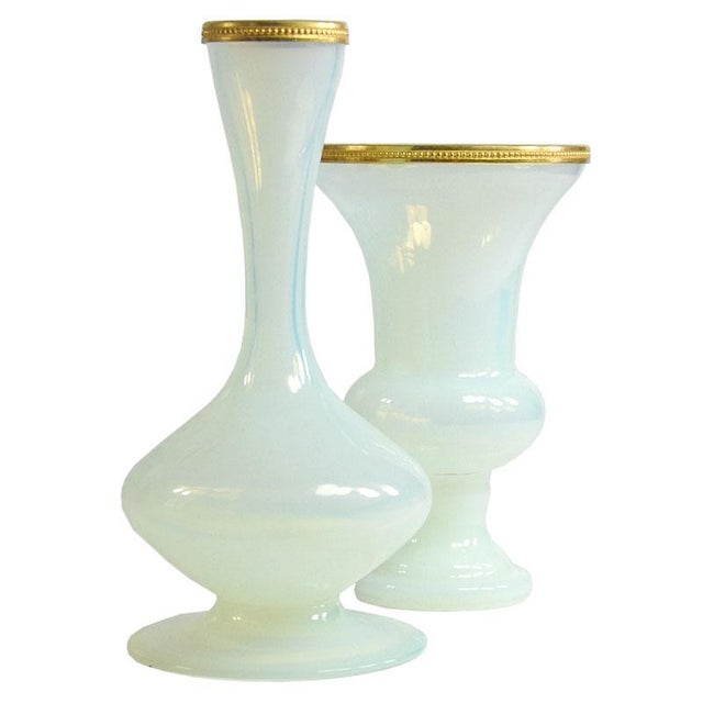 Glass Opaline Glass Vases from Nason, 1960s, Set of 2 For Sale - Image 7 of 7