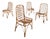 Mid-Century Modern Italian Bamboo, Cane and Rattan Dining Chairs, 1960s, Set of 4 For Sale