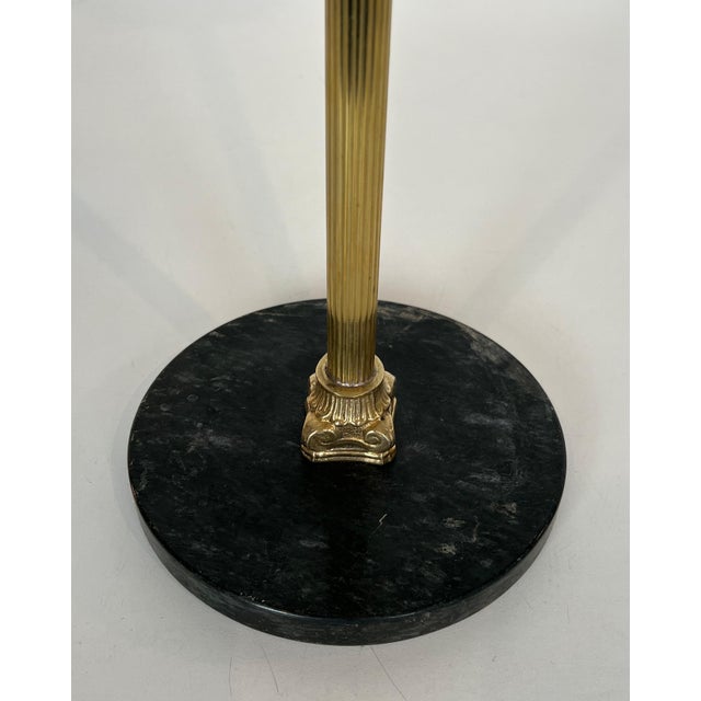 Neoclassical style bronze and brass ashtray on a circular black marble base For Sale - Image 9 of 12