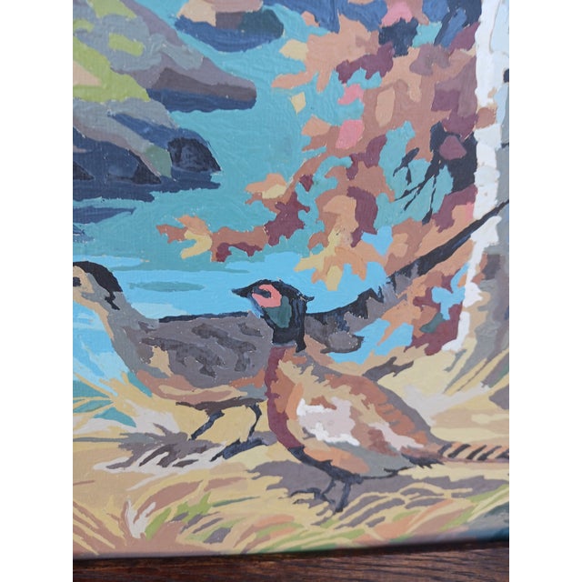 American Paint-by-Number "Four Seasons" 1972-Fishing Hole, Swans - Set of 4 Iconic Folk Art For Sale - Image 9 of 12